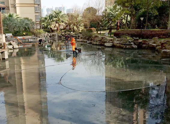 祥符景观池淤泥清理